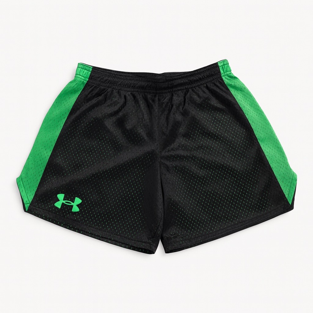 Under Armour HeatGear Loose Athletic Shorts Black Green Small